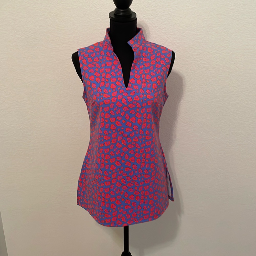 MAHI Gold tunic top leopard print size S like new
